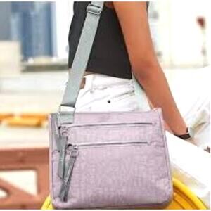CYZONE Energy Lavendar with Gray Strap. zipper crossbody sack purse